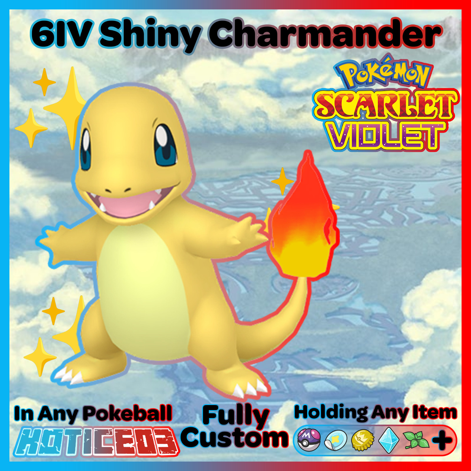 CHARMANDER 🌟SHINY/Normal 6IV🌟 Pokemon SCARLET and VIOLET 31/31/31/31/31/31 lv1