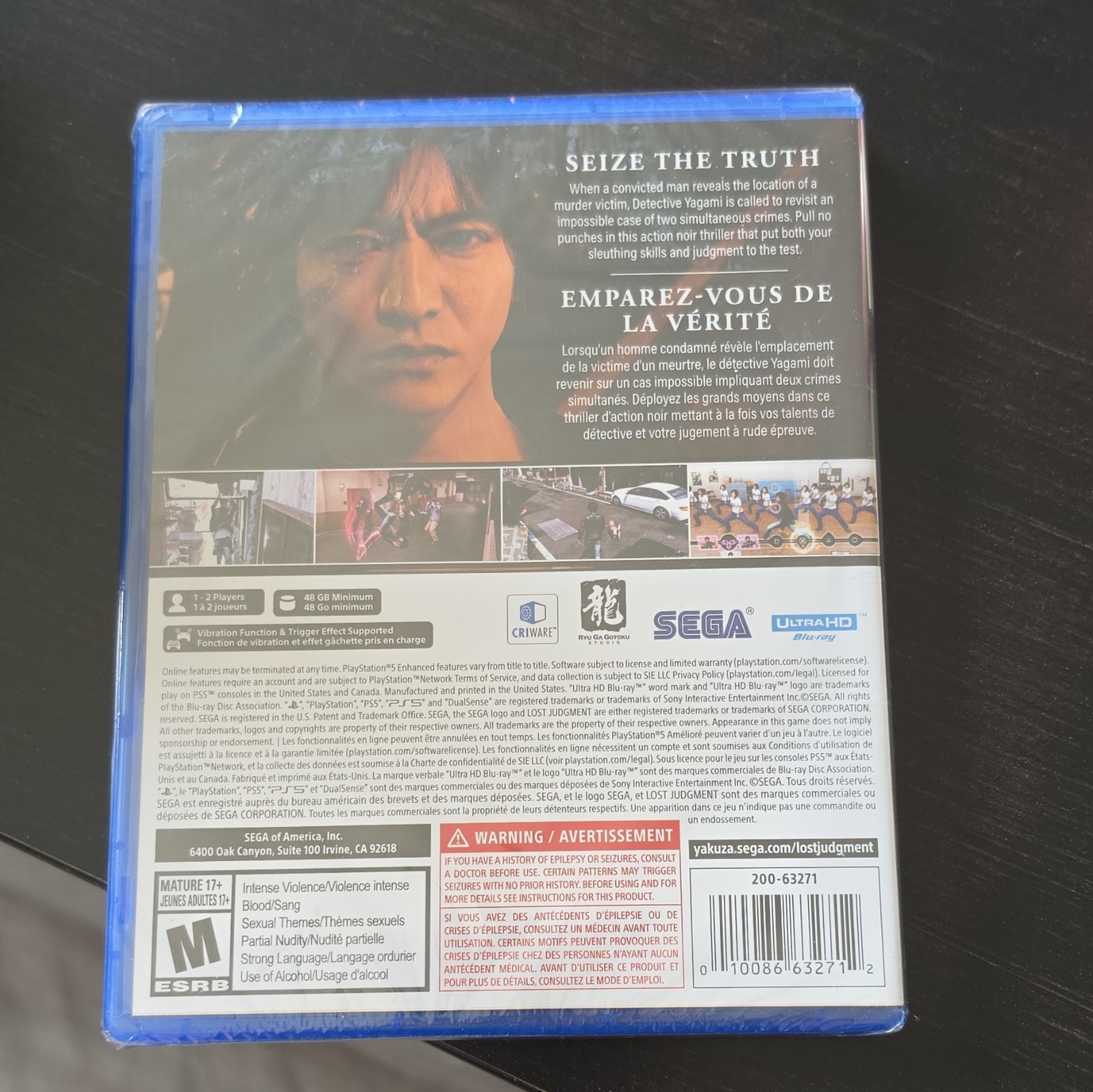 SEGA Lost Judgment PS5 2021 M Action & Adventure Online Play NTSC-U/C