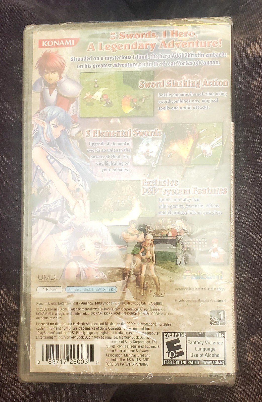 Ys Rhe Ark of Napishtim – Sony PSP – 2006 Konami U.S. – sealed with wear