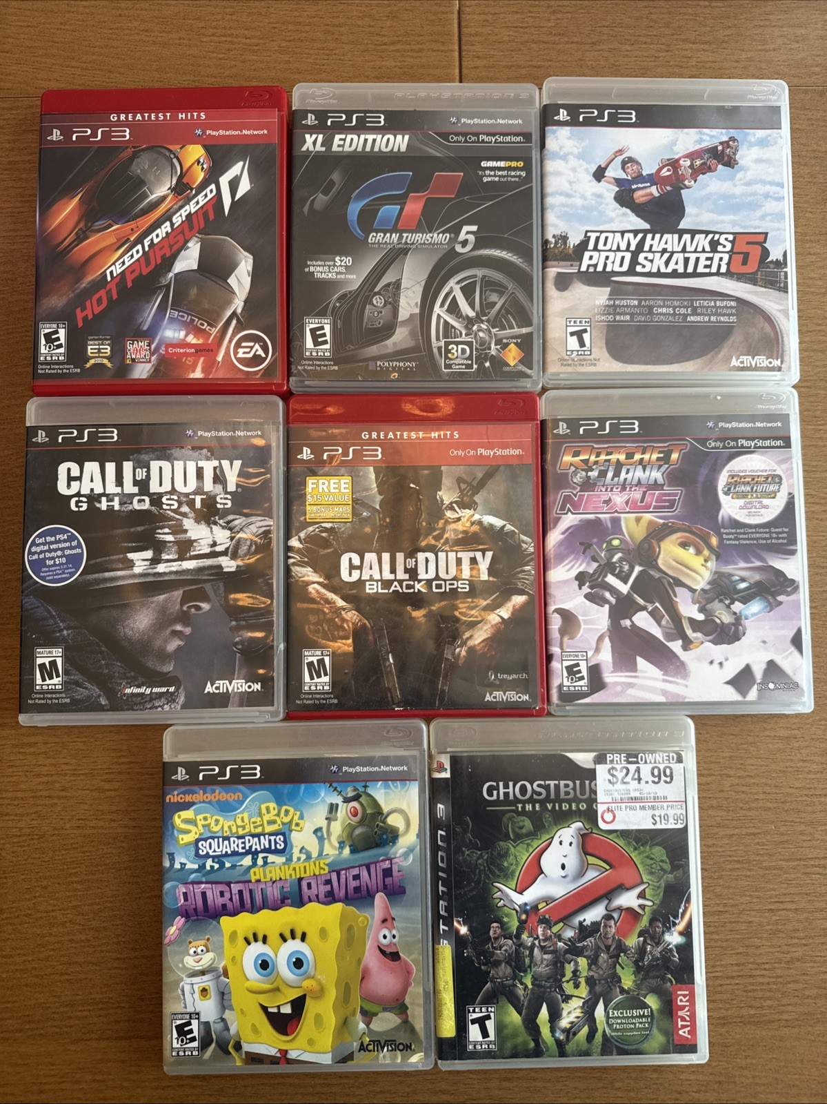 Bulk Lot of 8 PS3 Games (Ratchet & Clank, SpongeBob, Call Of Duty, GT5 And More