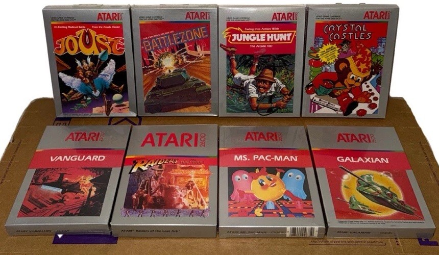 Atari 2600 Lot of 8 Silver Boxes Factory Sealed Video Games. Mint ! Lot #003.