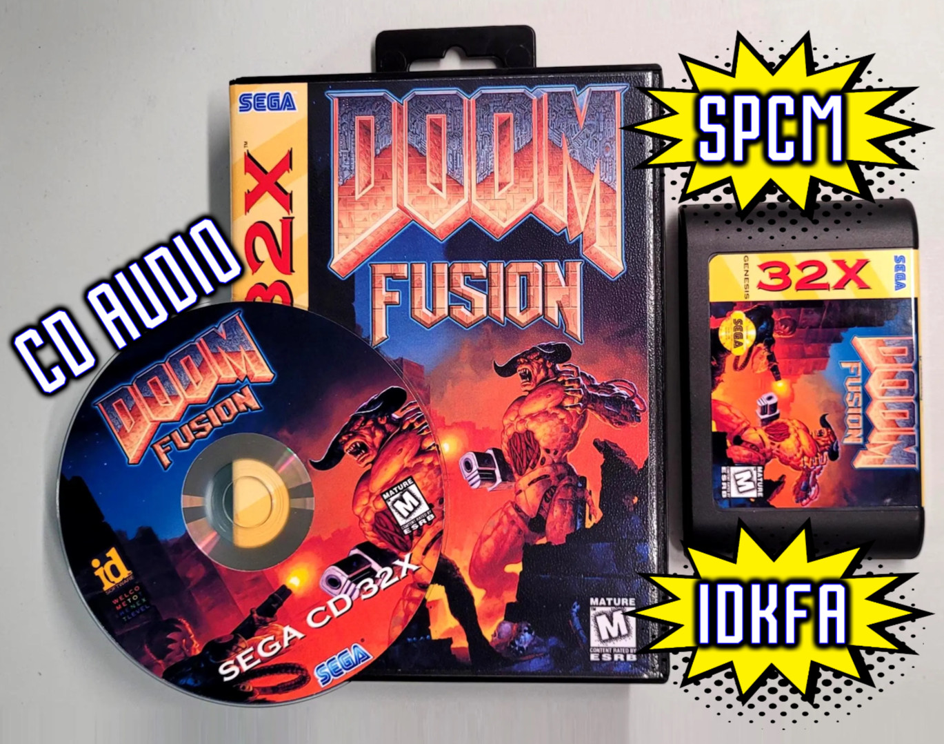 Doom Fusion v3.0 for Sega CD 32X. 4-in-1 with Doom 1 & 2, Resurrection, TNT Mini
