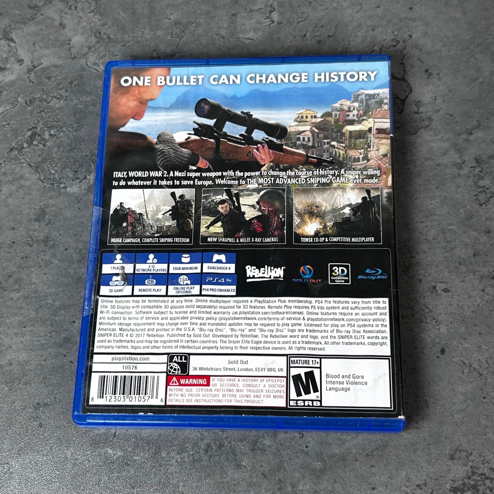 Sniper Elite 4 Italia PS4 PlayStation 4 Game Rebellion Sold Out CUSA-04220