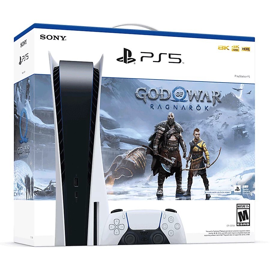 Sony PS5 Console God of War Ragnarok Bundle, White
