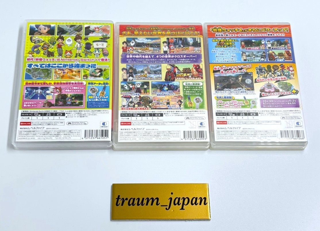 Yo-kai Watch 1, 4 & 4++ for Nintendo Switch 3Games set Japan import Yokai Watch