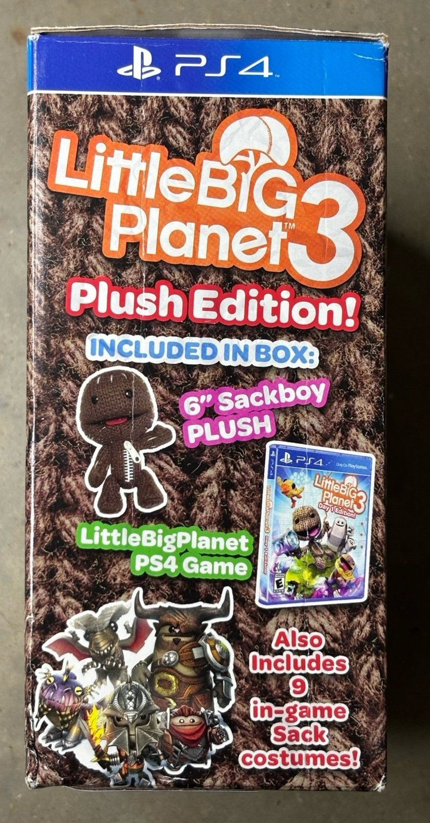 Little Big Planet 3 PS4 Day One 1 Plush Edition Sackboy Plush Big Box