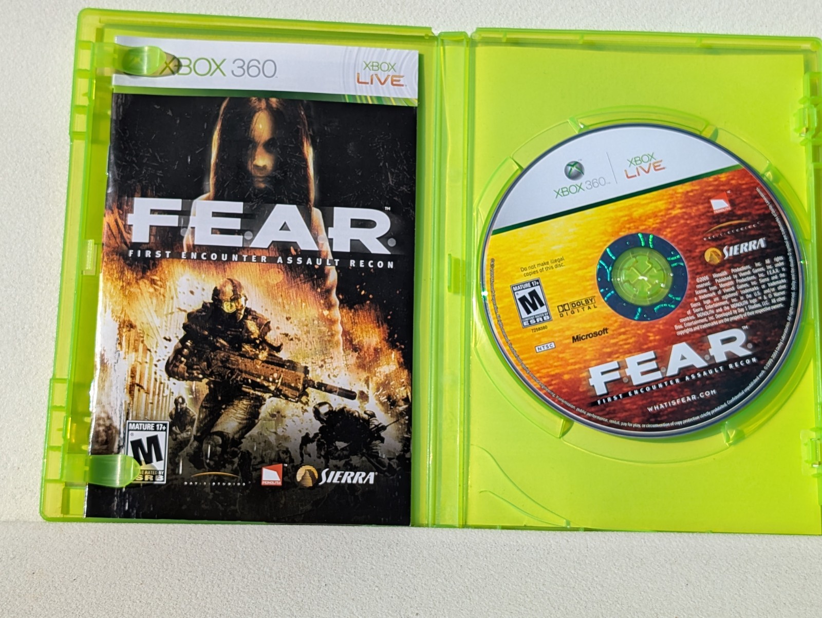 F.E.A.R.: First Encounter Assault Recon Xbox 360 Horror Game Tested Working