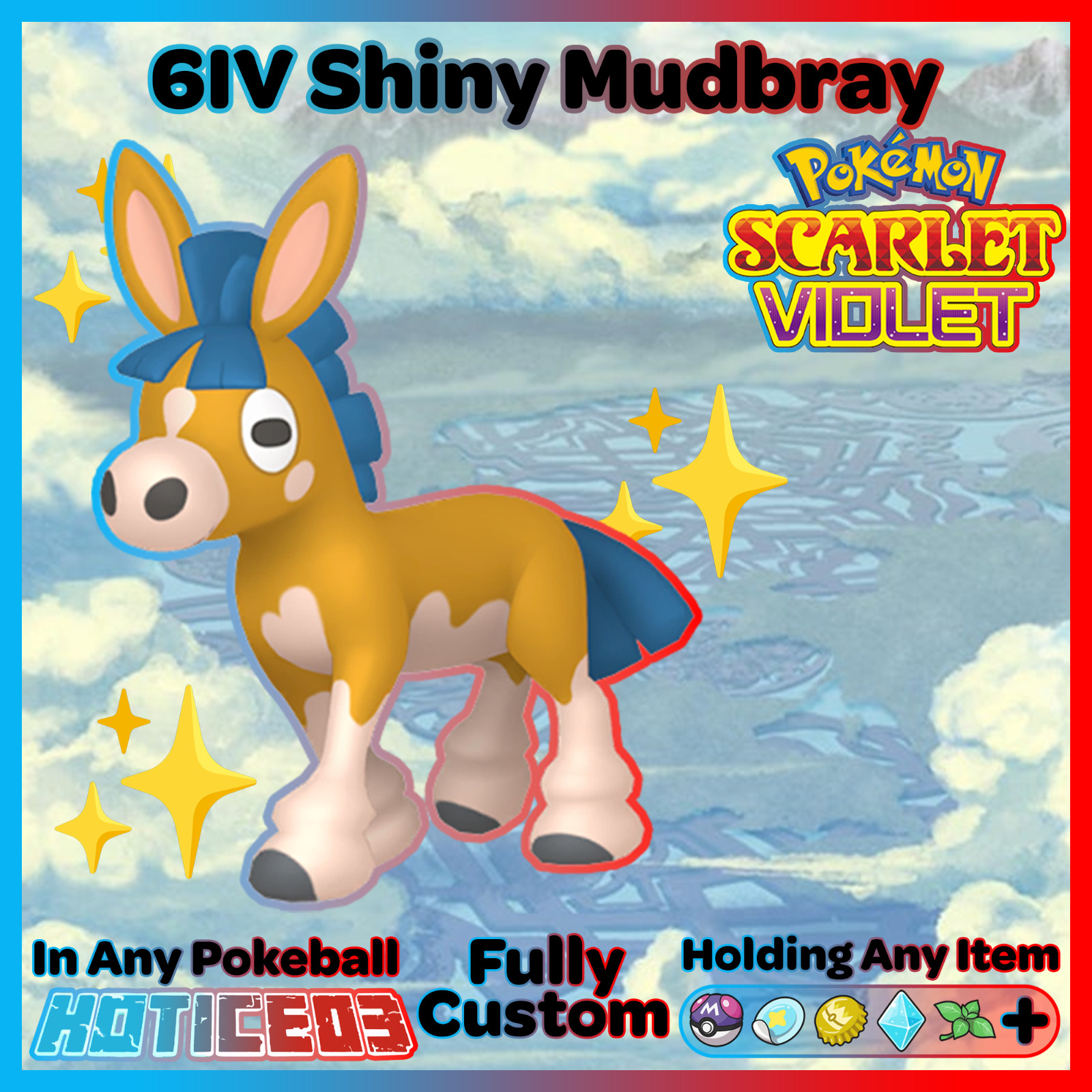 MUDBRAY ✨ SHINY/Normal 6IV ✨ Pokemon SCARLET and VIOLET Max IVs lv1 Battle Ready