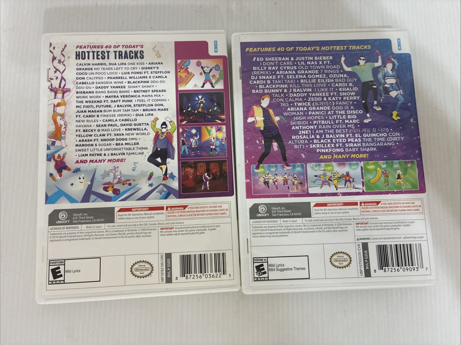 Just Dance Wii Game Lot of 10 1 2 3 4 2014 2015 2016 2018 2019 2020 CIB Manuals