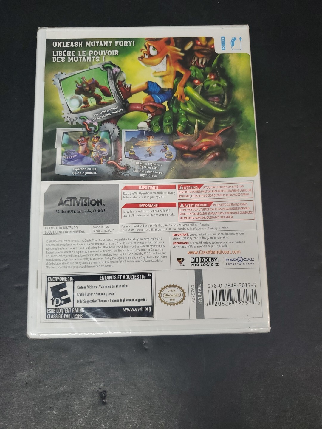 Crash: Mind Over Mutant (Nintendo Wii, 2008) Activision New CIB Complete