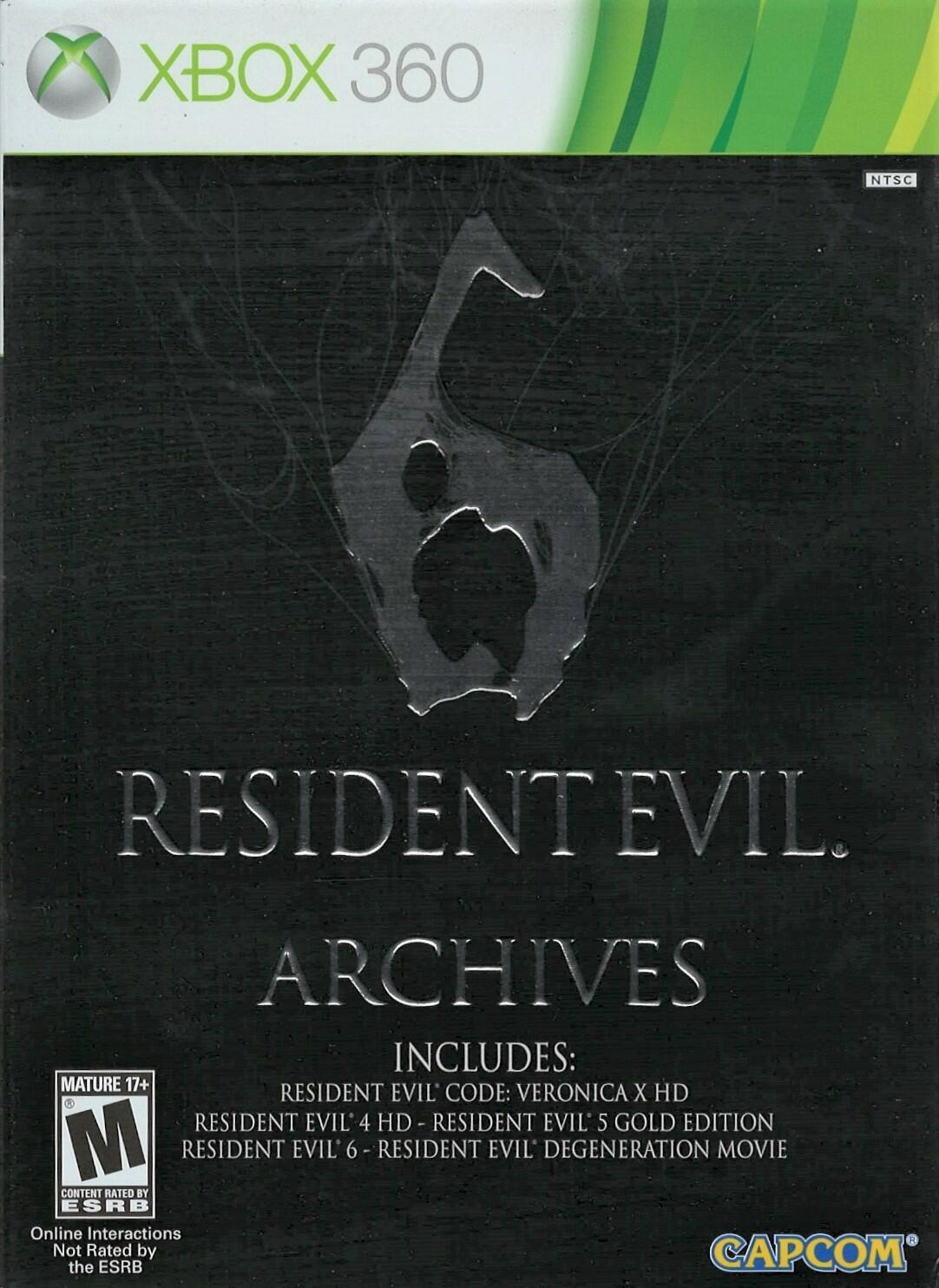 Resident Evil 6 Archives Xbox 360 (Brand New Factory Sealed US Version) Xbox 360