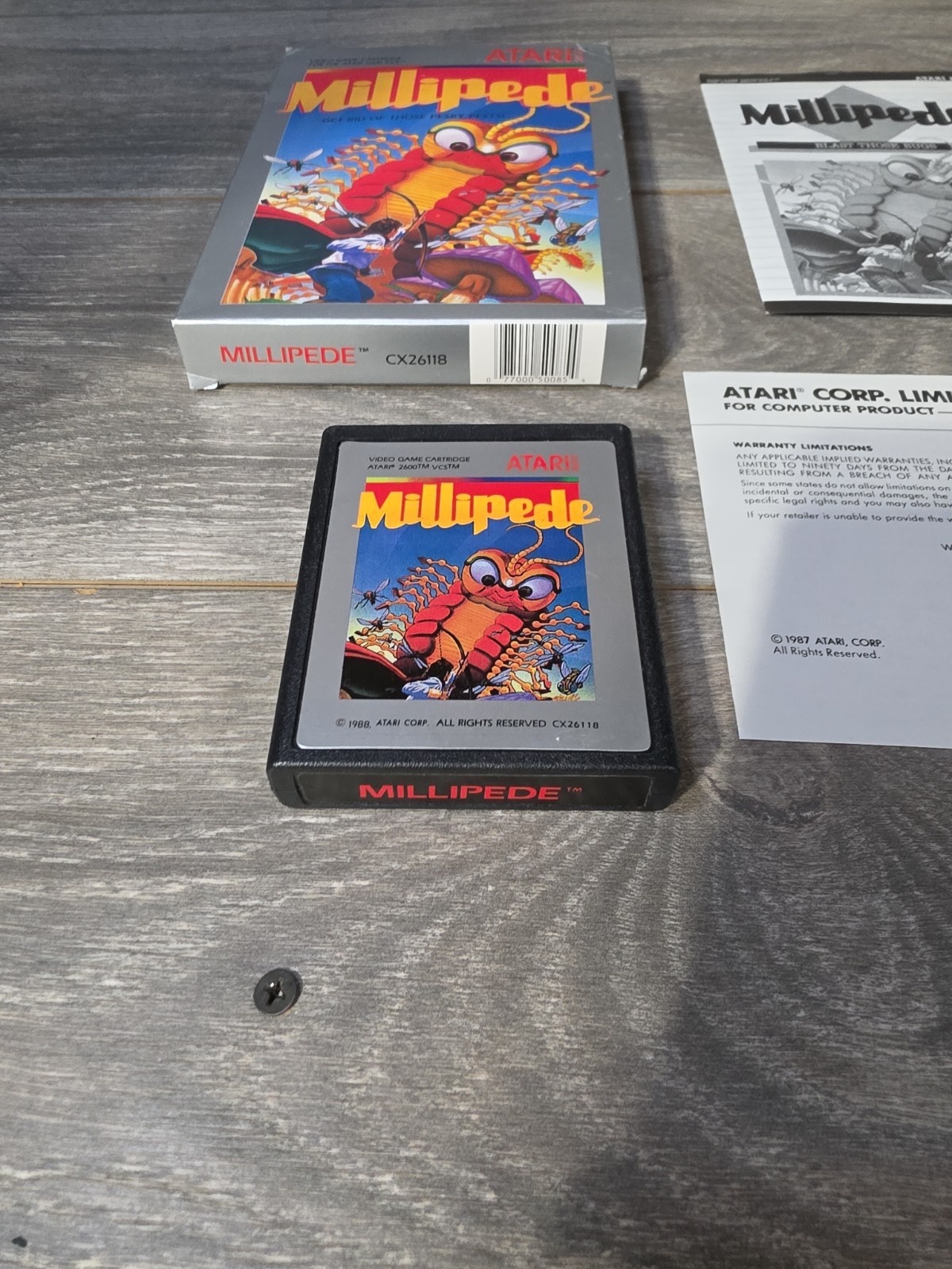 MILLIPEDE Video Game For ATARI 2600 Complete In Box CIB- Great Box- Tested
