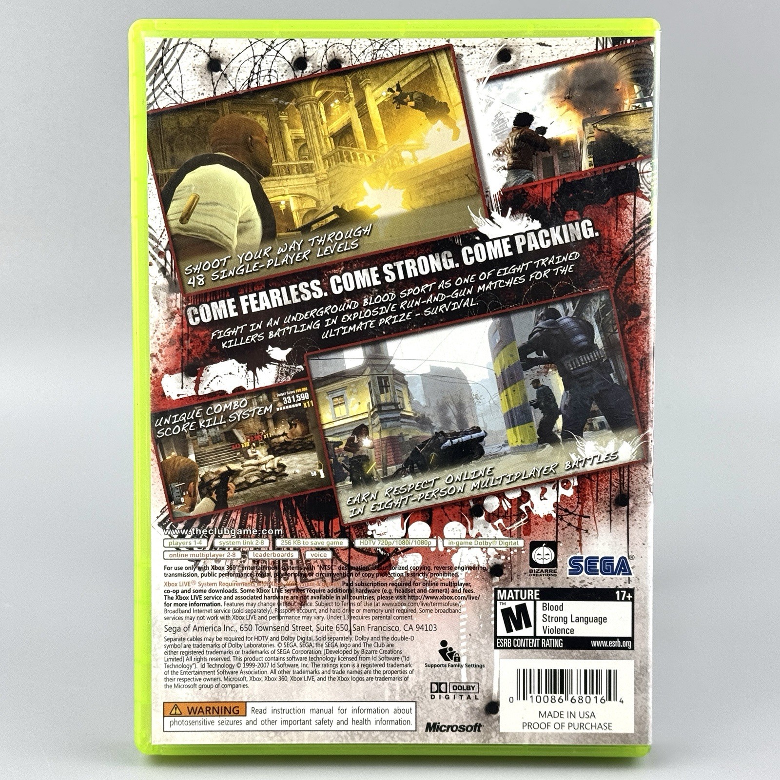 The Club (Microsoft Xbox 360, 2008) CIB Complete – Acceptable, Tested – SEGA