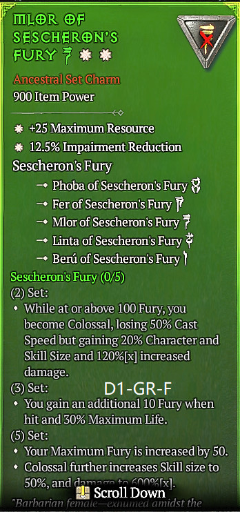 🔥 Diablo 4 Season 14 🔥Charm Barbarian GA +4to Martial Skills / +25 Max