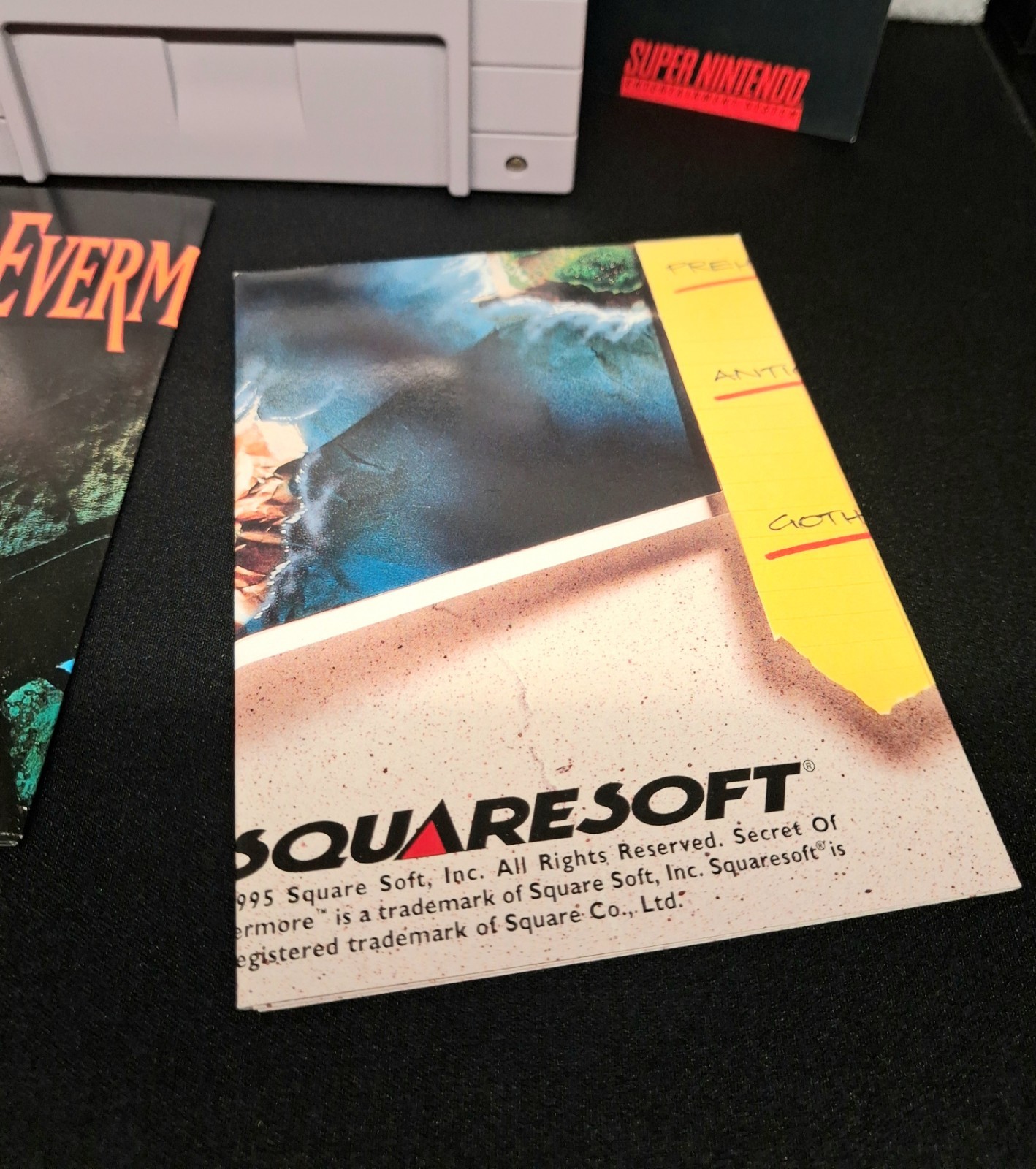 Secret of Evermore Nintendo SNES CIB Near Mint Box Ans Posters Complete