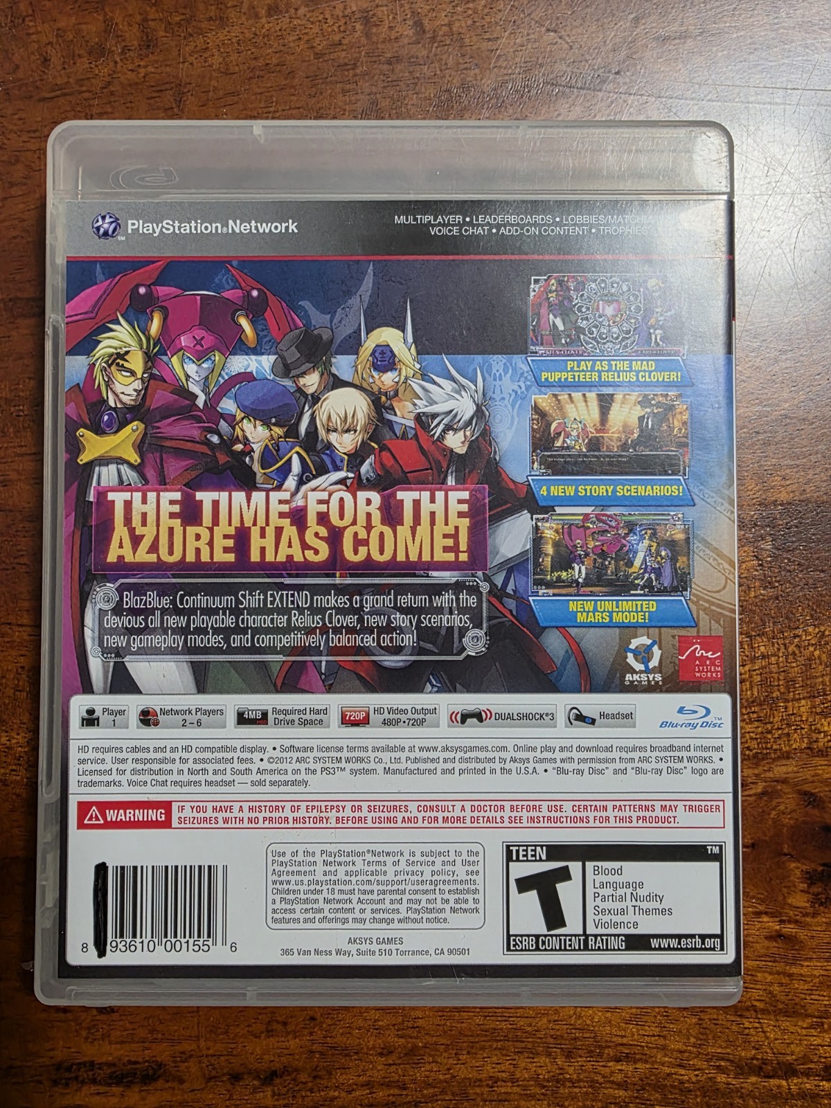 BlazBlue Continuum Shift Extend PS3 PlayStation 3 Complete CIB
