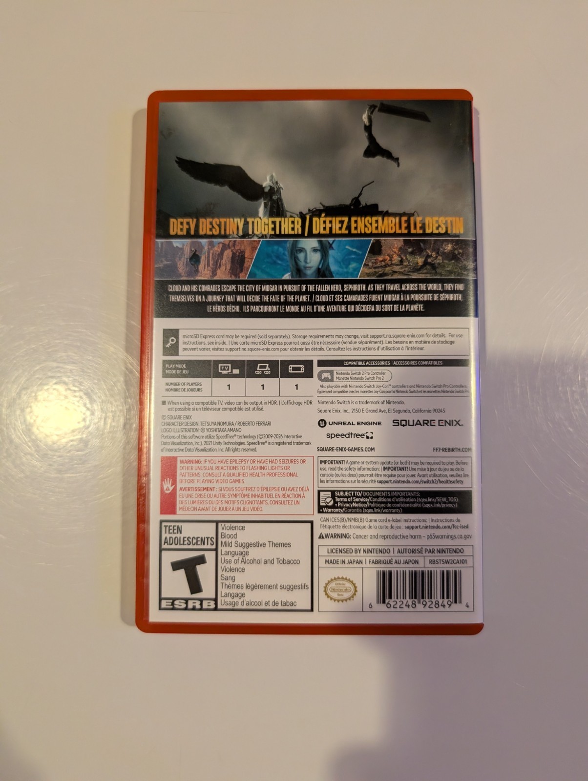 Final Fantasy VII Rebirth FF7 New Game NO PROMO Nintendo Switch 2