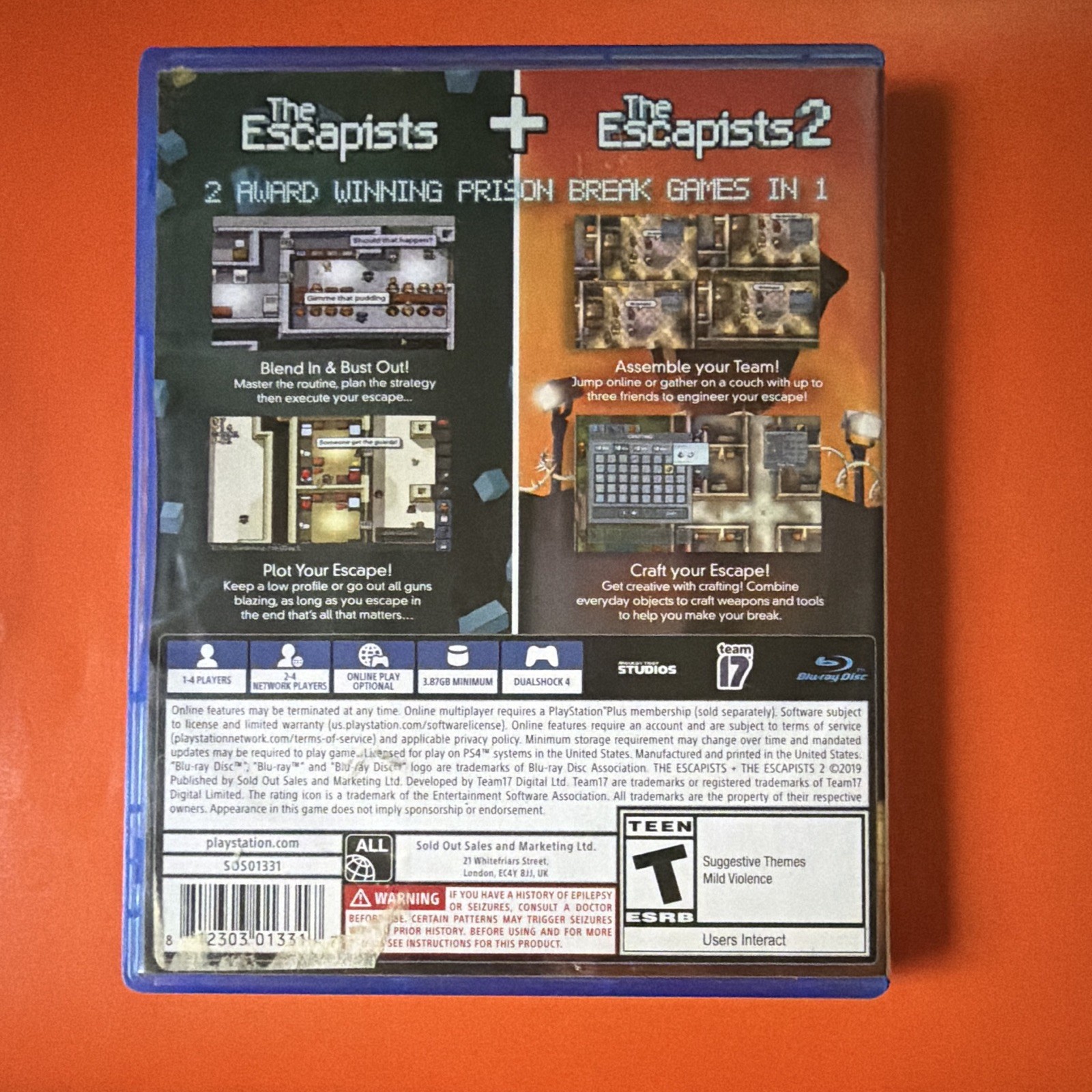 Team17 The Escapists + The Escapists 2 PS4 T Teen Multiplayer Online
