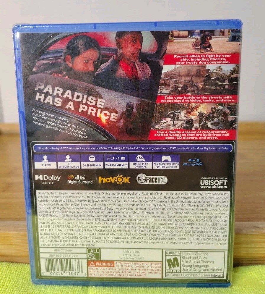 Far Cry 6 ( Sony PlayStation 4 PS4 – PS5 Upgrade Available ) – New. Sealed🔥