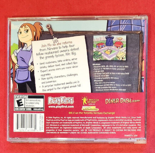 PlayFirst Diner Dash 2 Restaurant Rescue 2006 PC Game