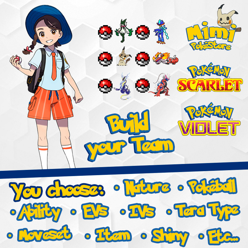 CUSTOM TEAM – 6 Pokemon Shiny, 6ivs Competitive Legit – Pokémon Scarlet & Violet