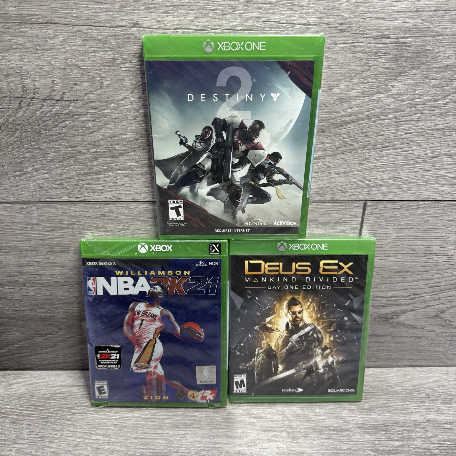 Deus Ex: Mankind Divided Destiny 2 & NBA 2K21 Bundle Lot Xbox One Brand New RIPS
