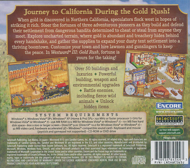 WESTWARD III 3 GOLD RUSH – Economic Strategy Building Wild West PC Game NEW!