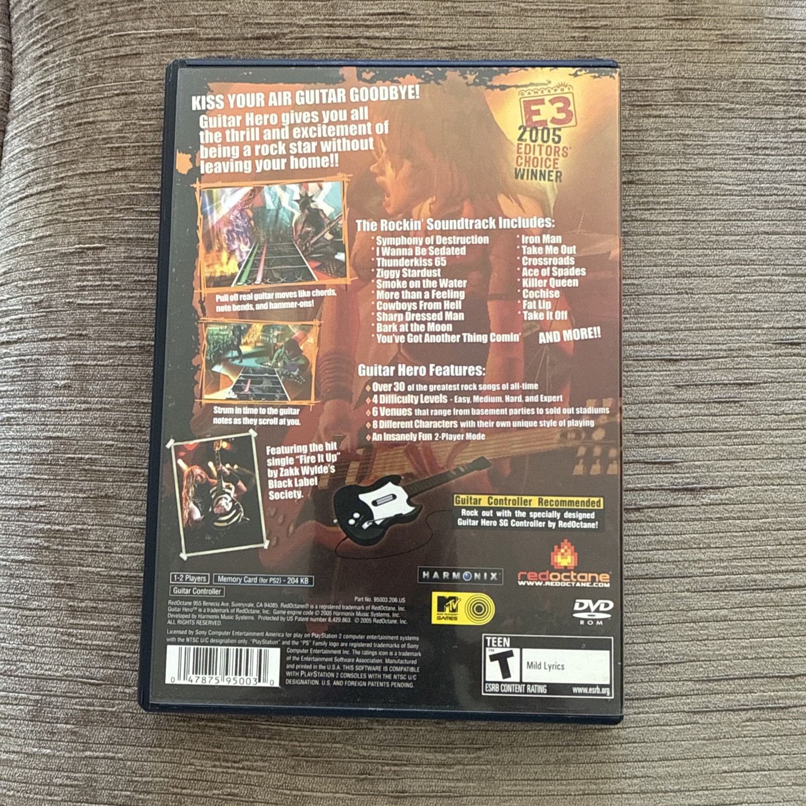 Playstation 2 Guitar Hero 1, PS2
