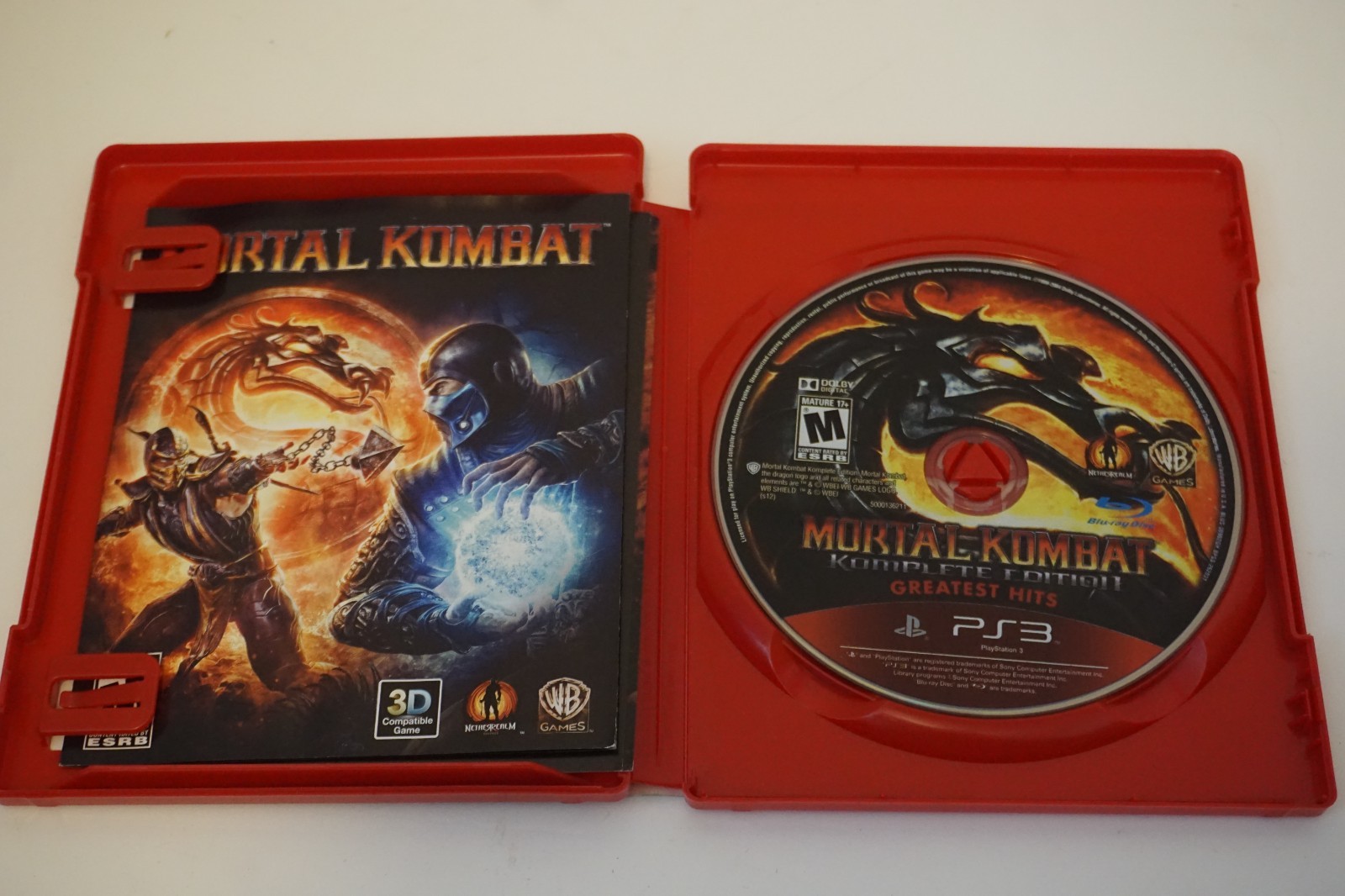 PS3 Mortal Kombat Komplete Edition Greatest Hits with Manual