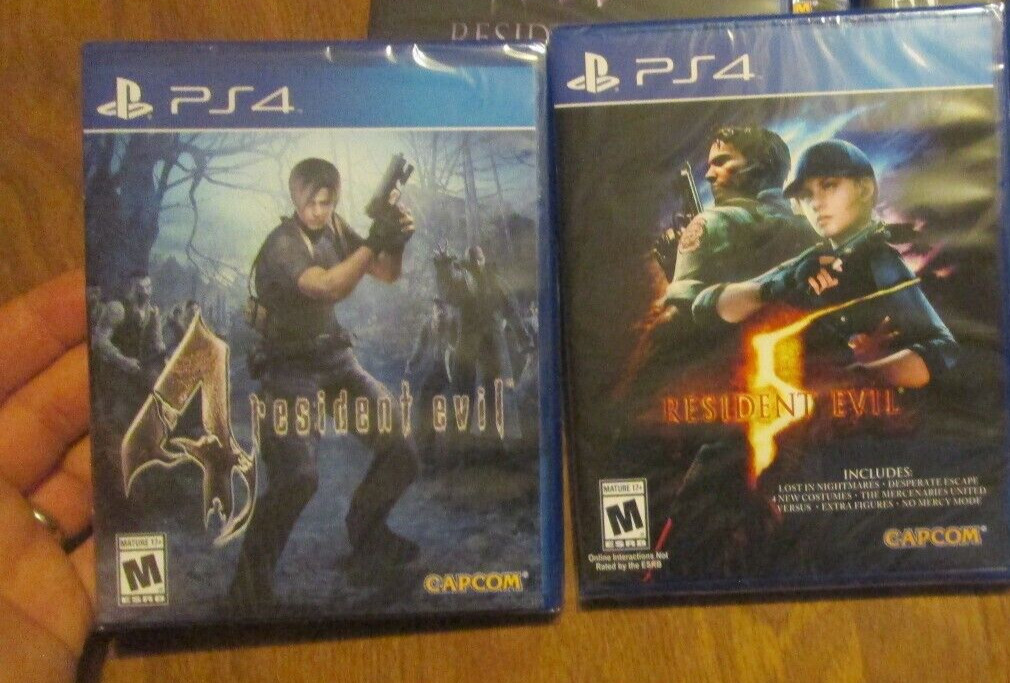 LOT 2 Resident Evil 4 & 5 PS4 Playstation 4 NEW FACTORY SEALED CAPCOM US EDITION