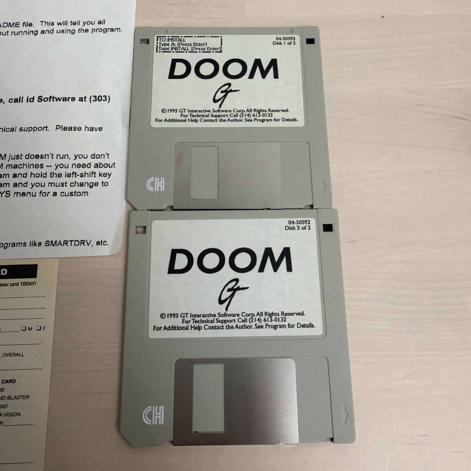 DOOM Shareware 1993 PC Big Box 3.5″ Diskettes Id Software GT Interactive