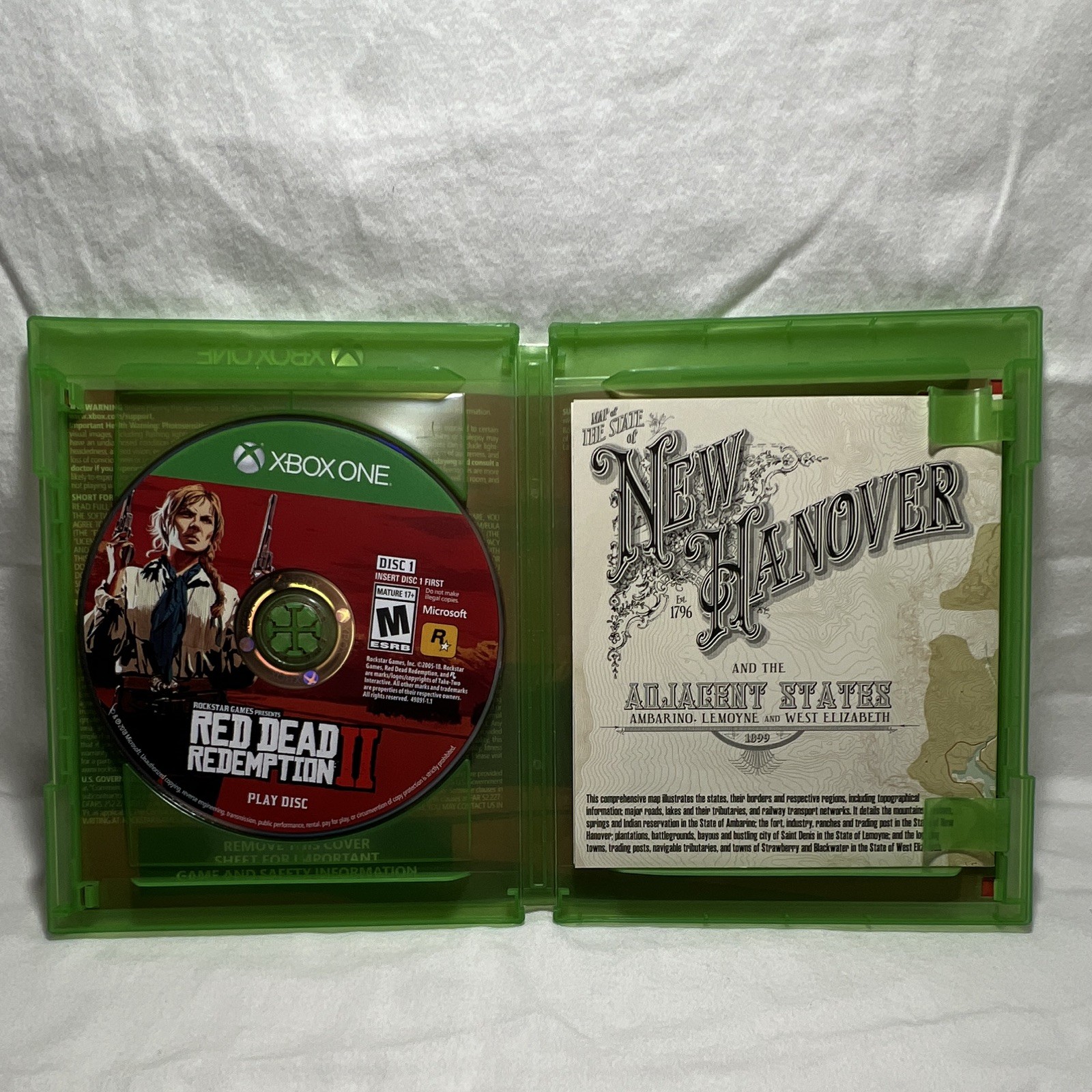Red Dead Redemption II – Xbox One Rockstar Games 2018 Disc Case Map 4K HDR