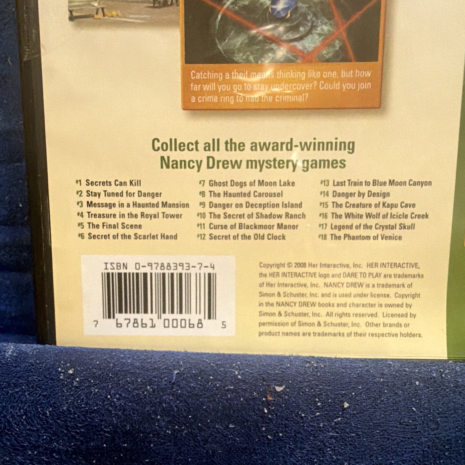 Her Interactive Nancy Drew: The Phantom of Venice PC CD-ROM Mystery (2008) E
