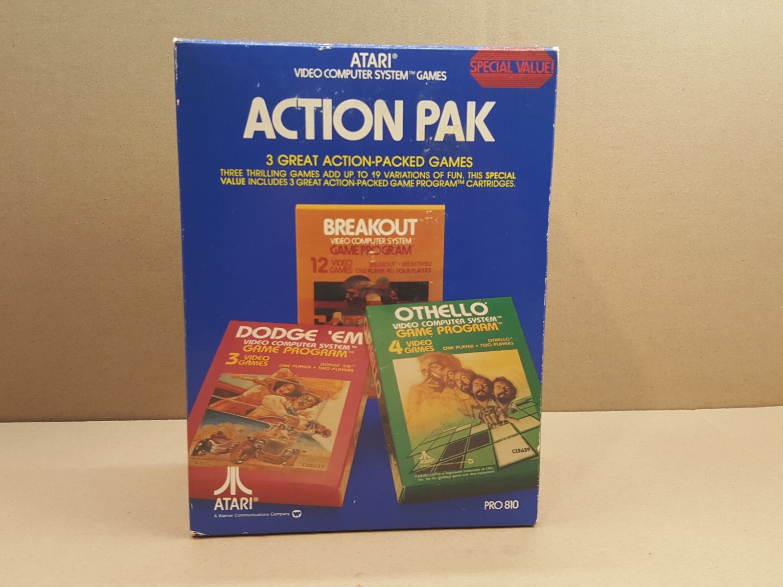 Atari 2600 Action Pak 3 Games Breakout,Othello,Dodge ‘Em,2 Sealed,1Open Preowned