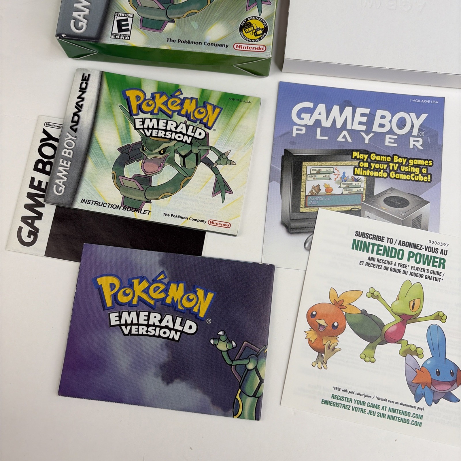 NICE Pokemon Emerald Game Boy Advance Authentic CIB Complete w Poster Manual Box