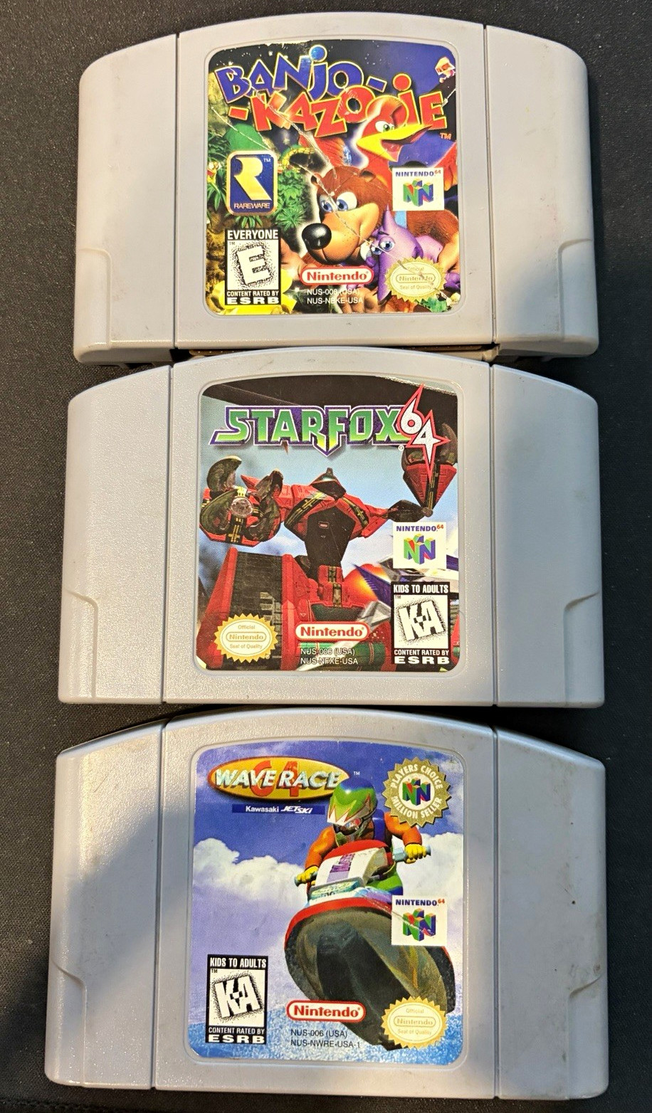 Nintendo Banjo-Kazooie, Star Fox 64, Wave Race 64 N64 Lot 3 NTSC-U/C