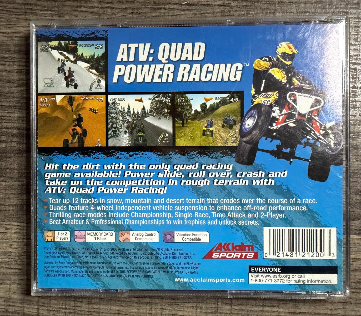 ATV: Quad Power Racing – Sony PS1 – Acclaim Sports – Acceptable Condition