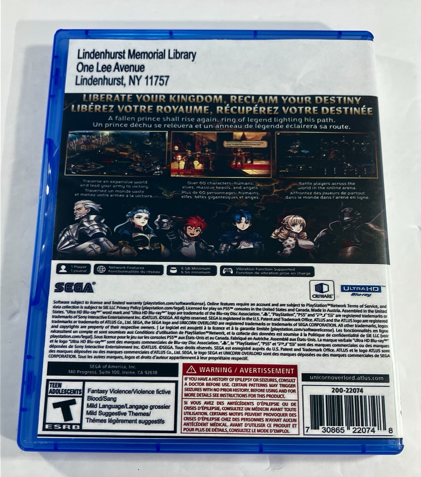 PS5 Unicorn Overlord Sony PlayStation 5 VG+
