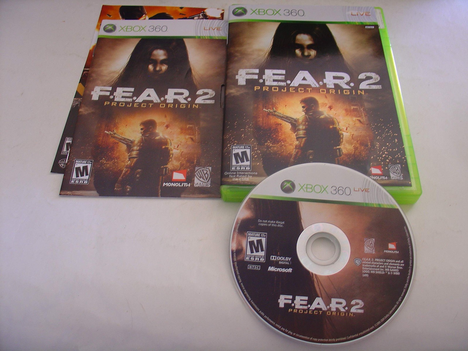 FEAR 2 Project Origin (Xbox 360, 2009) Complete Tested Working