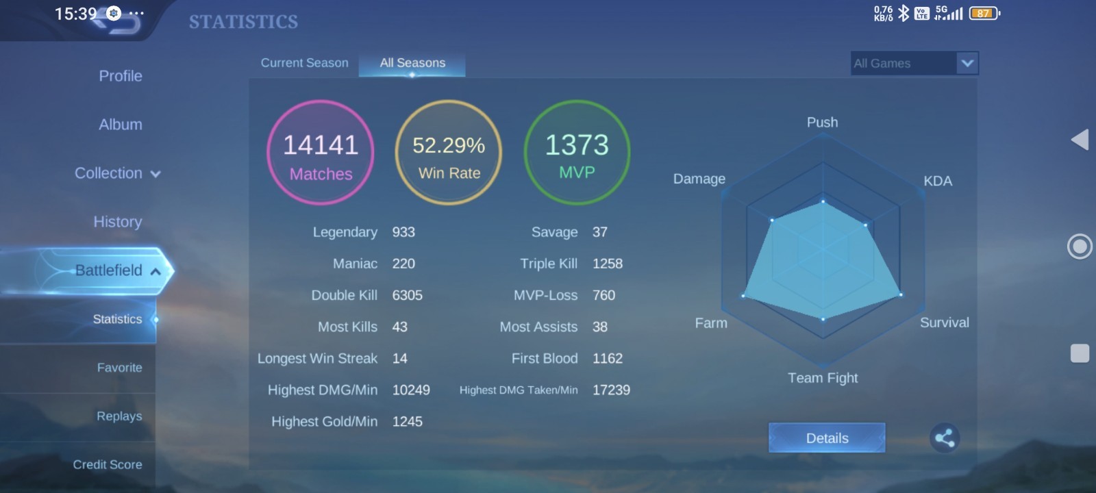 Mobile Legends 9 years Account