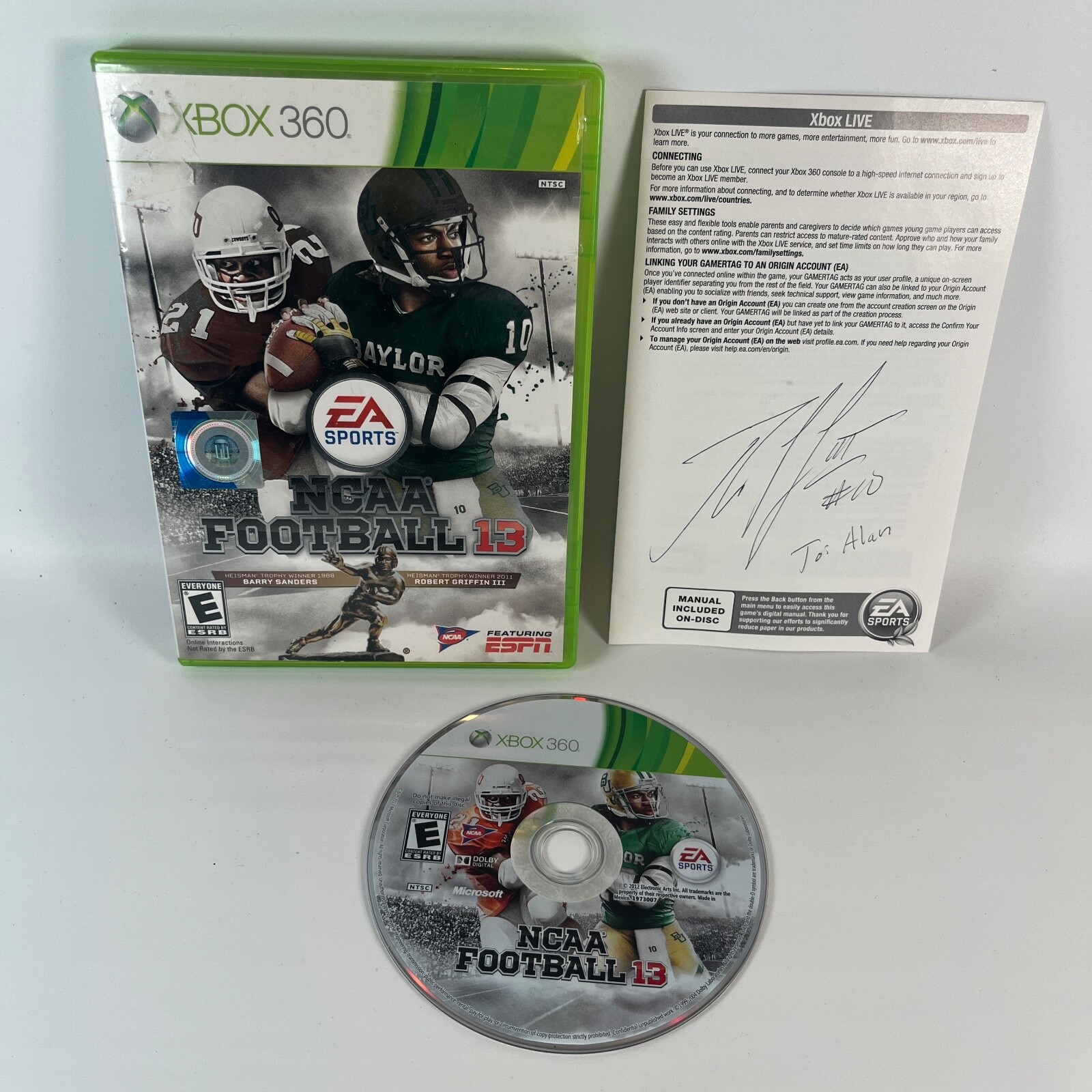 NCAA Football 13 (Microsoft Xbox 360) Signed By RG3 Robert Griffin III Auto CIB