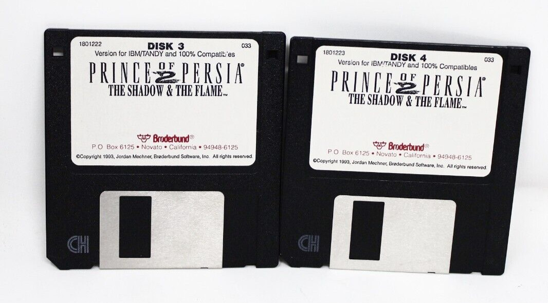 Prince of Persia 2: The Shadow & The Flame Trapezoid Big Box (Brøderbund, 1993)+