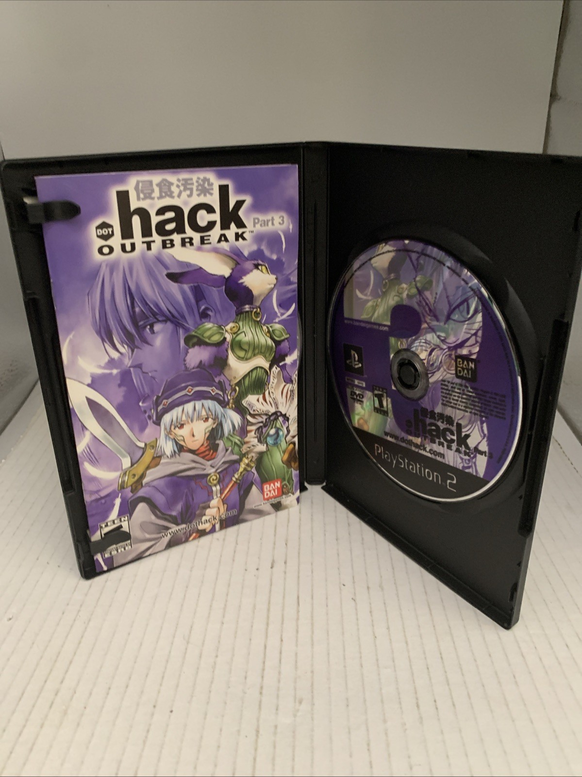 .Hack Outbreak Part 3 (Sony PS2 PlayStation 2 2003) Complete Manual & DVD Stare