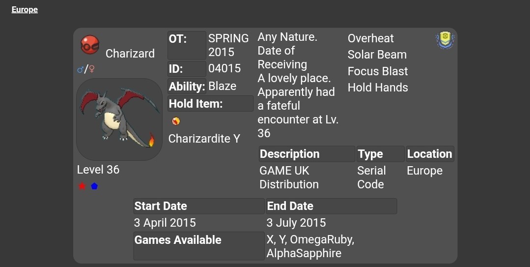 🌟SPRING 2015 Shiny Charizard Event | Pokémon Legends: Z-A🌟