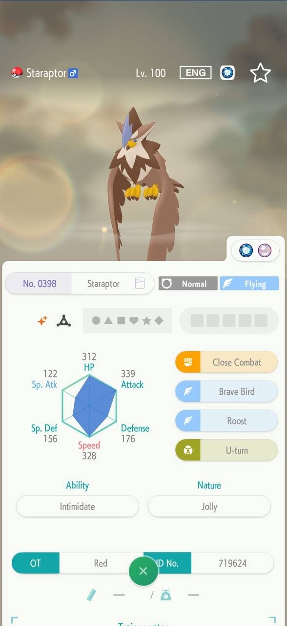 STARAPTOR 🔥6IV SHINY POKEMON HOME🔥Pokemon CHAMPIONS