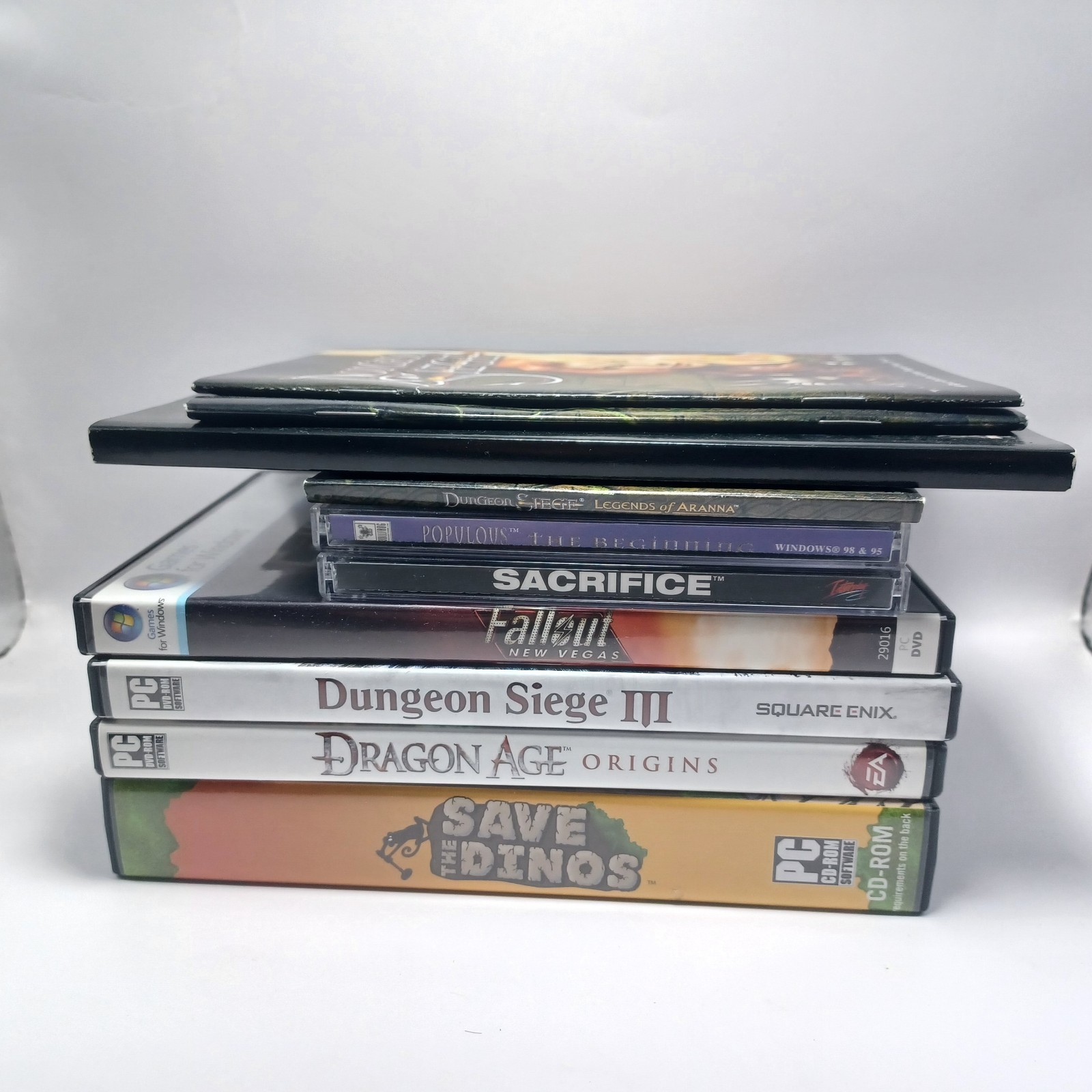 Lot of 7 PC Games – Fallout New Vegas Dragon Age Origins Dungeon Siege Untested