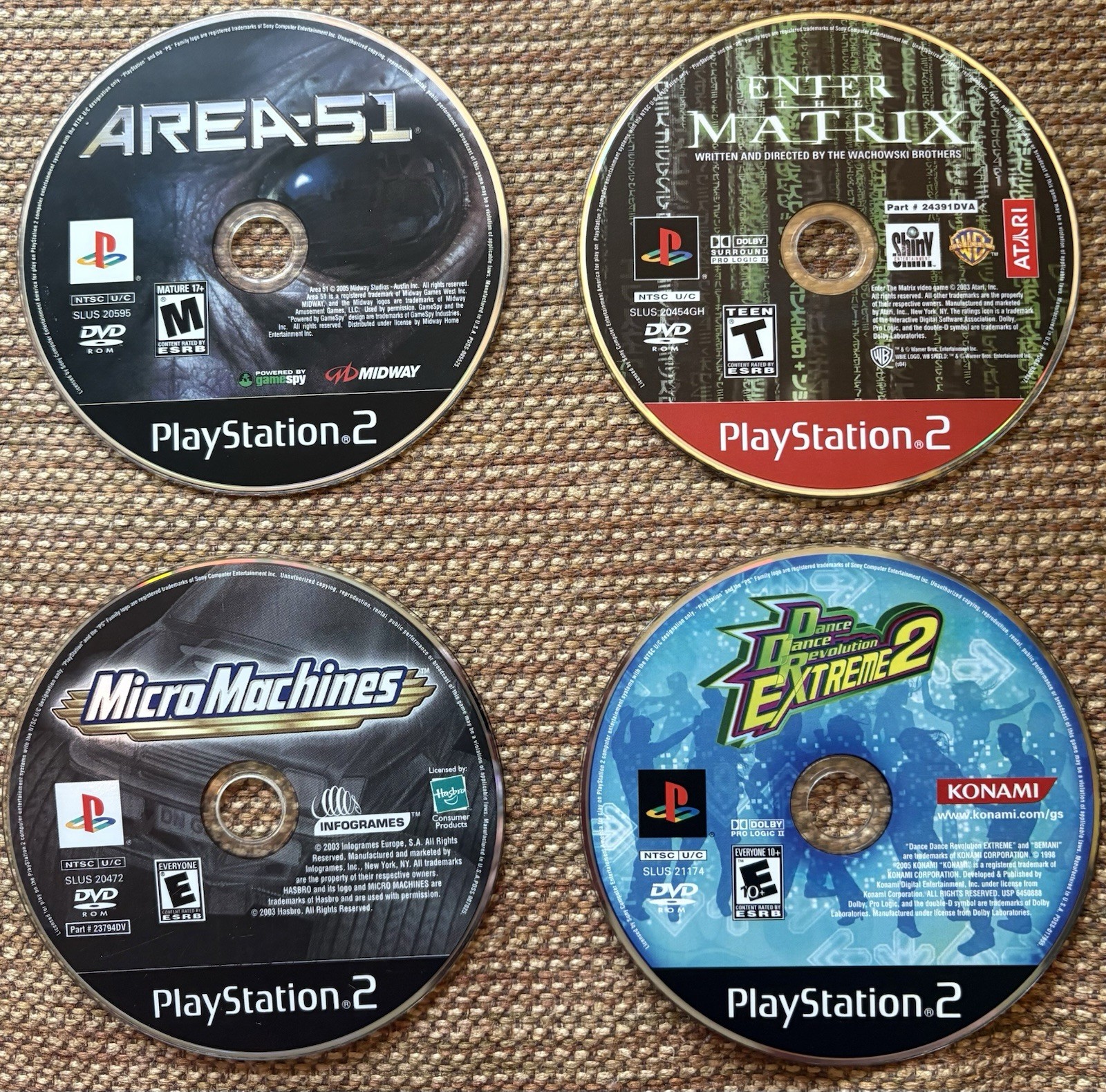 Ps2 Games (AREA-51, Enter The Matrix, Micro Machines, DDR Extreme 2)
