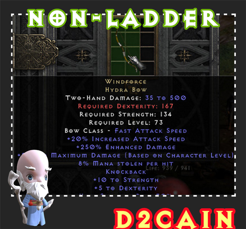 Diablo 2 SC⭐️Non-Ladder⭐️Windforce Hydra Bow⭐️PC/SWITCH/PS