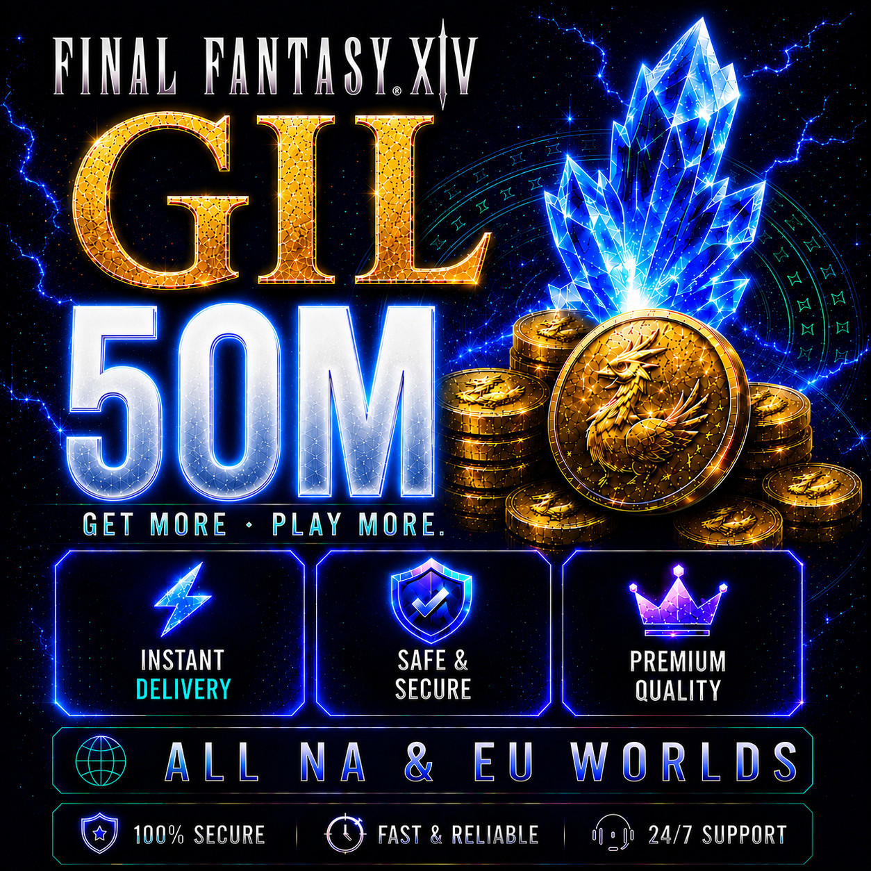 FFXIV Gil Final Fantasy 14 Gil ⭐5% Bonus ⭐ 50M Gil ⭐FF14 Gil | NA & EU