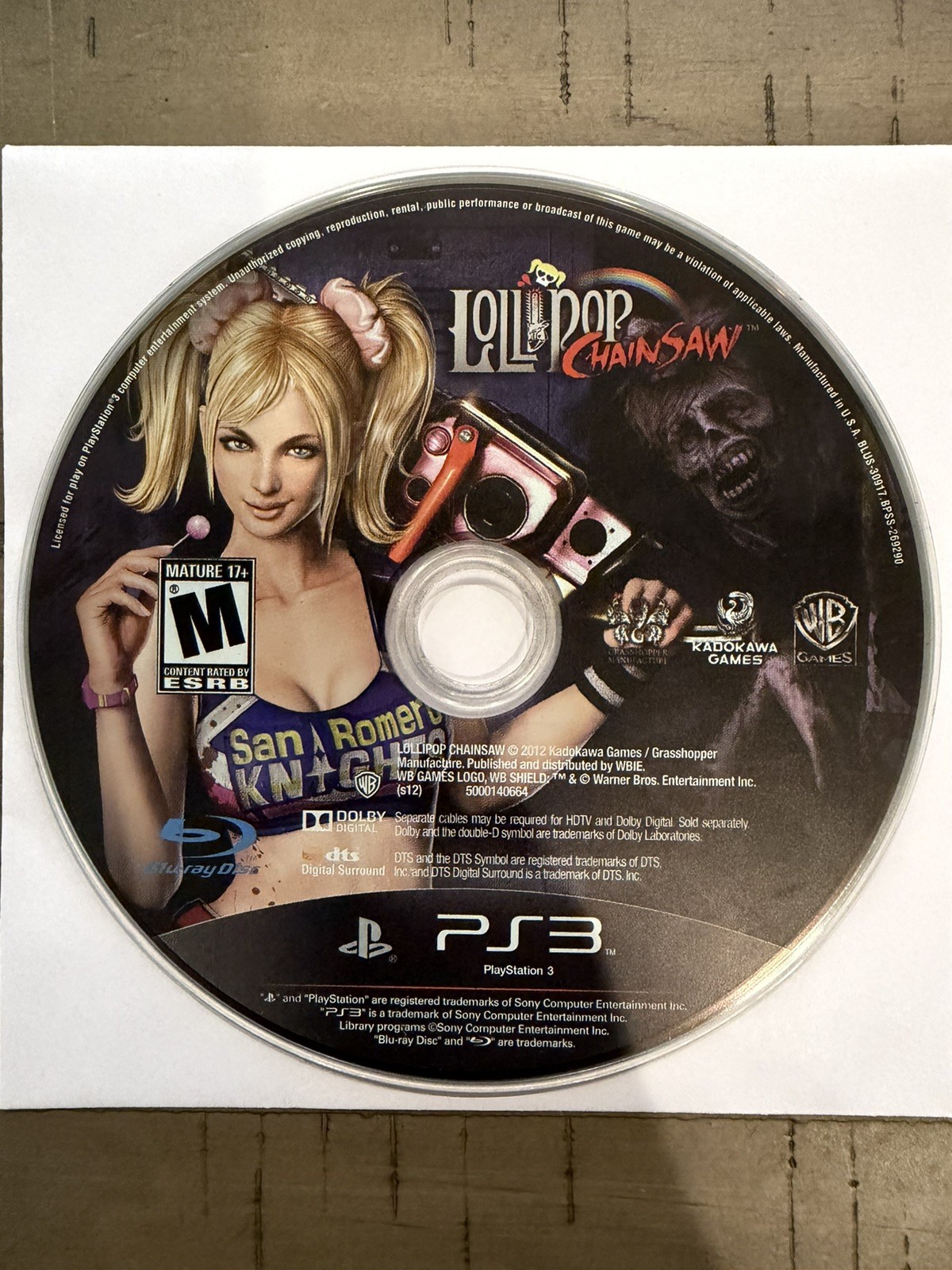 Lollipop Chainsaw; Loose (Sony PlayStation 3, 2012)
